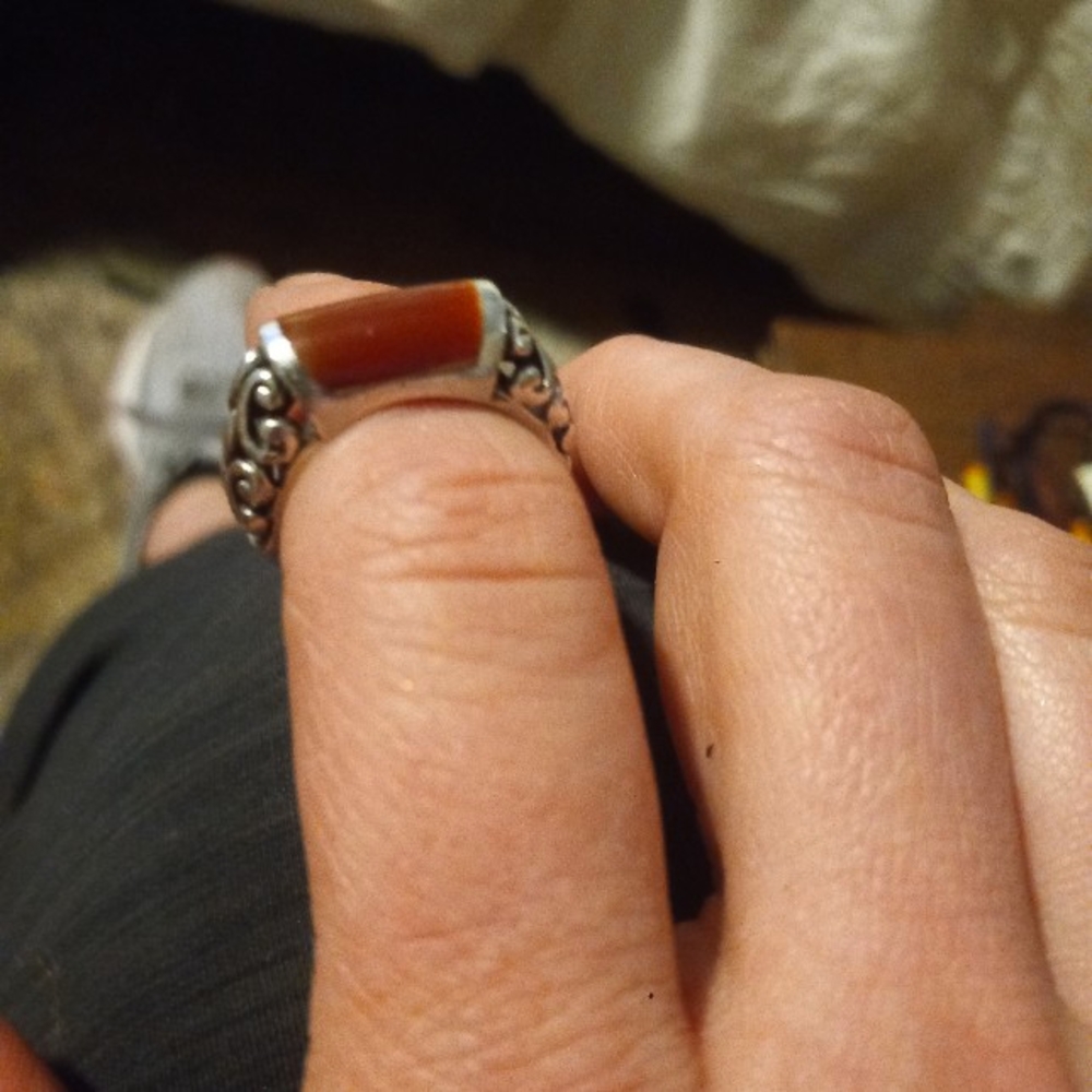 Vintage Carnelian Sterling silver ring size 7